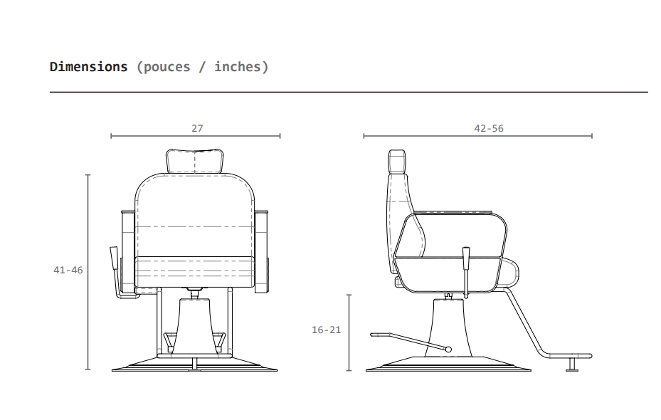 Lanvain Andrew Hybrid Reclining Barber Chair